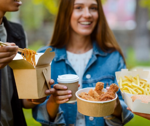 People sharing food